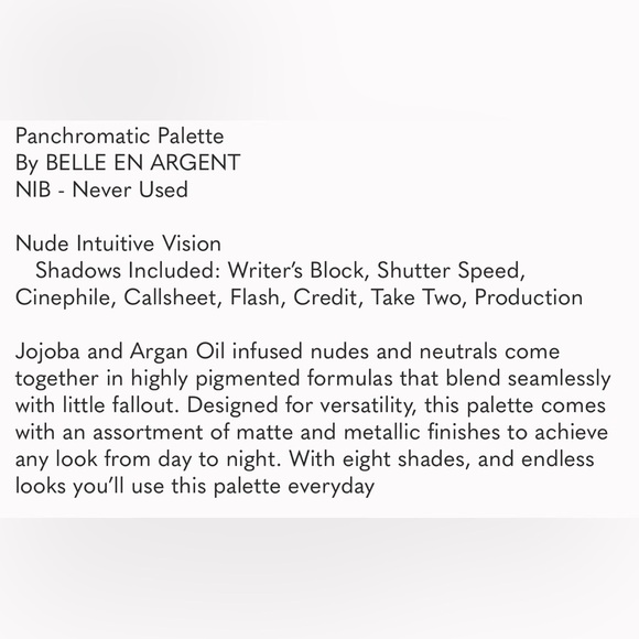 NIB Belle En Argent Panchromatic Palette - Nude Intuitive Vision - Picture 3 of 5